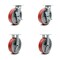 Service Caster 8 Inch Red Poly on Cast Iron Caster Set with Roller Bearings 2 Brakes 2 Rigid SCC-30CS820-PUR-RS-TLB-2-R820-2 - alternate 1